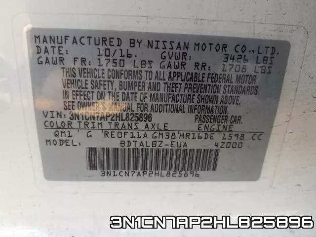 3N1CN7AP2HL825896 фото 2