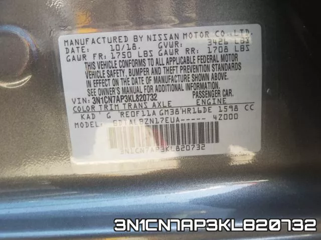 3N1CN7AP3KL820732 фото 2