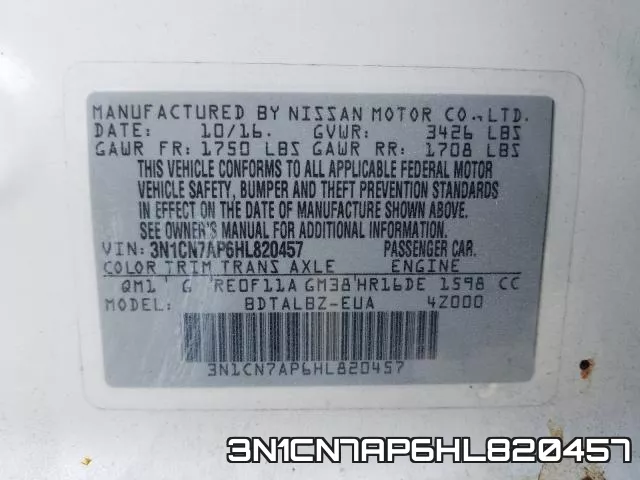 3N1CN7AP6HL820457 фото 2