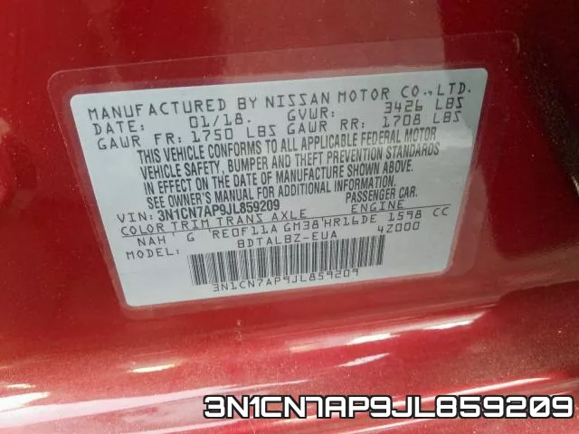 3N1CN7AP9JL859209 фото 2