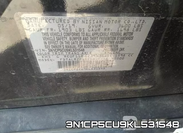 3N1CP5CU9KL531548 фото 10