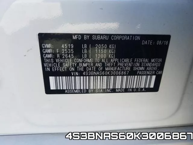 4S3BNAS60K3006867 фото 2