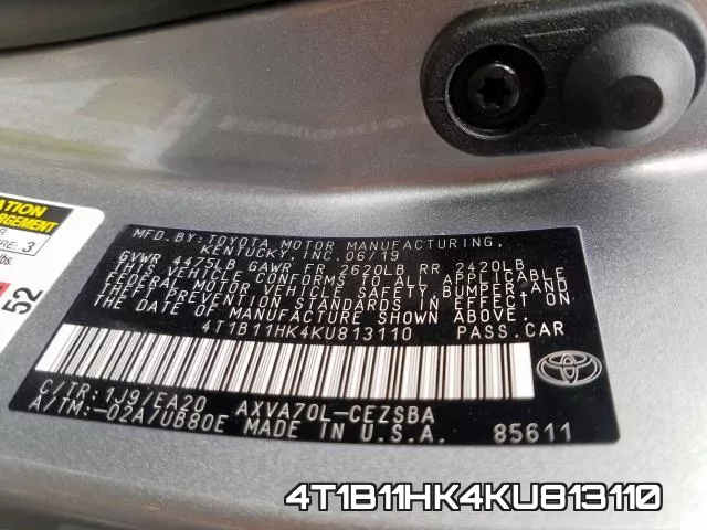4T1B11HK4KU813110 фото 2