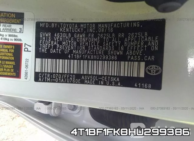 4T1BF1FK8HU299386 фото 10