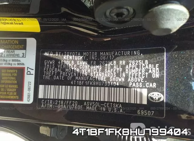 4T1BF1FK8HU799404 фото 10