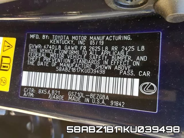 58ABZ1B17KU039498 фото 2