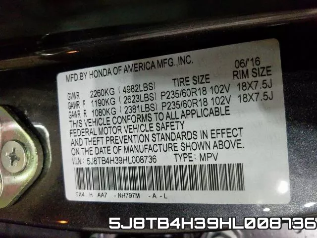 5J8TB4H39HL008736 фото 2