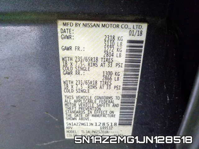 5N1AZ2MG1JN128518 фото 2