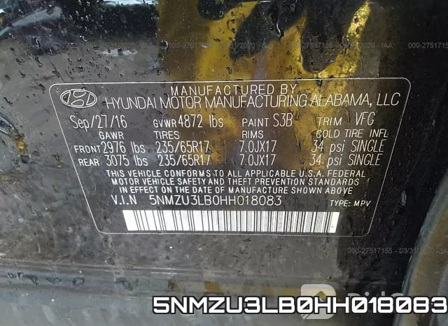 5NMZU3LB0HH018083 фото 10
