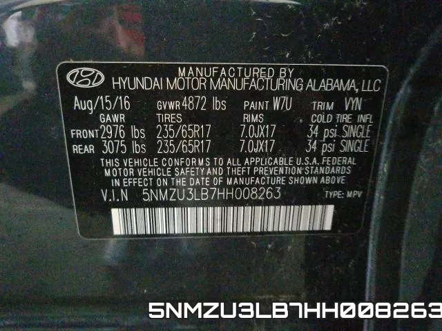 5NMZU3LB7HH008263 фото 2
