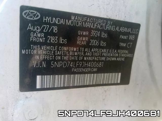 5NPD74LF9JH400681 фото 2