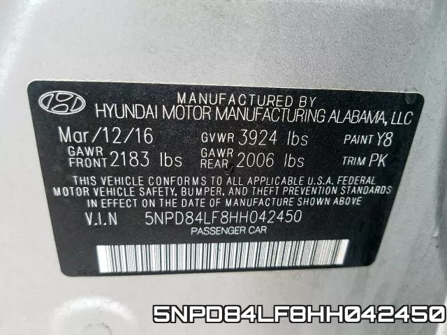 5NPD84LF8HH042450 фото 2