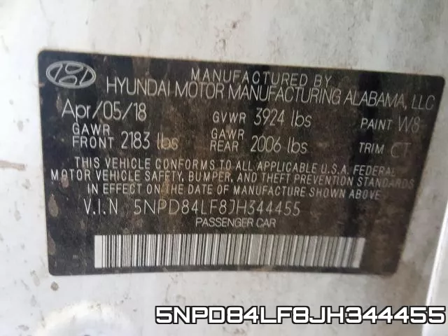 5NPD84LF8JH344455 фото 2