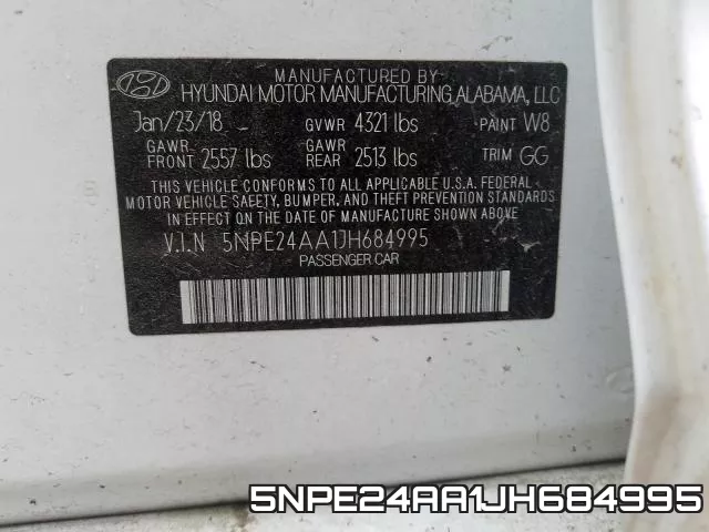 5NPE24AA1JH684995 фото 2