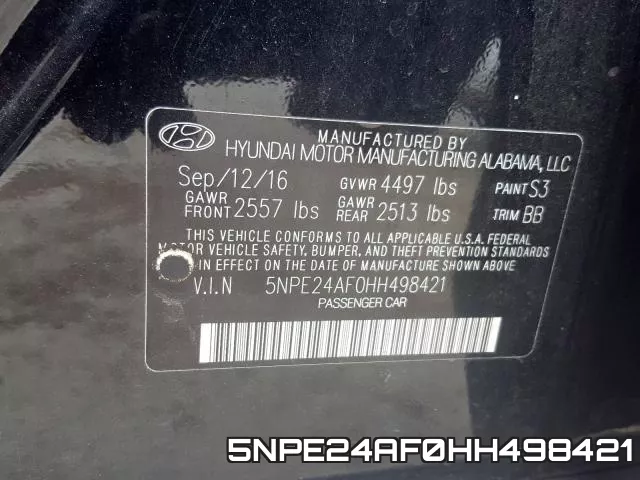 5NPE24AF0HH498421 фото 2