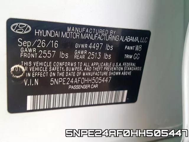5NPE24AF0HH505447 фото 2