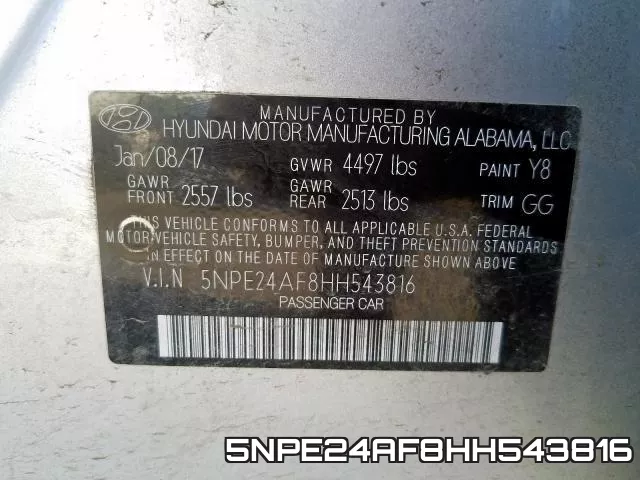 5NPE24AF8HH543816 фото 2