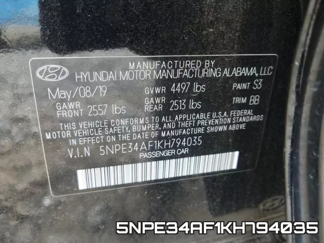 5NPE34AF1KH794035 фото 2