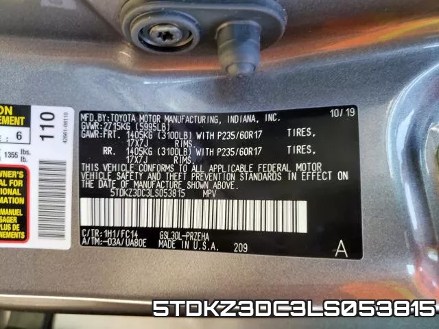 5TDKZ3DC3LS053815 фото 2