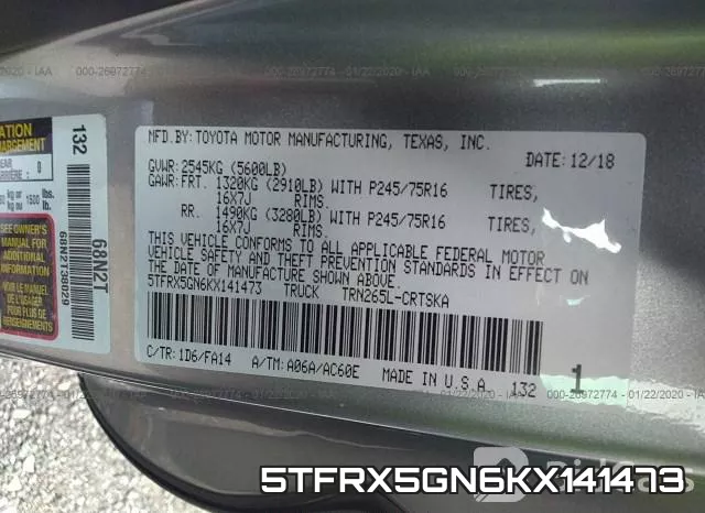 5TFRX5GN6KX141473 фото 10