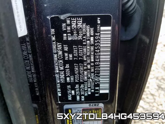 5XYZTDLB4HG453594 фото 2