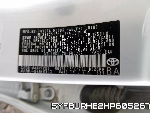 5YFBURHE2HP605267 фото 2