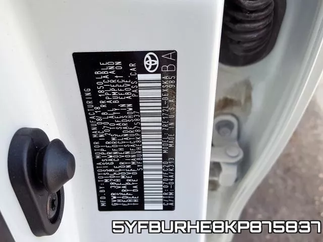 5YFBURHE8KP875837 фото 2