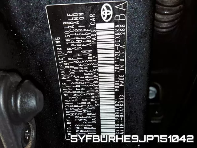 5YFBURHE9JP751042 фото 2