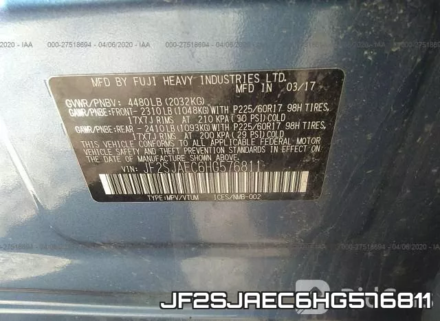 JF2SJAEC6HG576811 фото 10