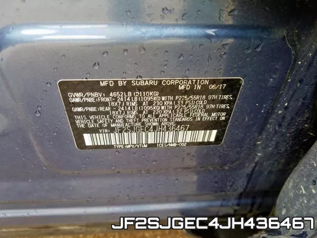 JF2SJGEC4JH436467 фото 2