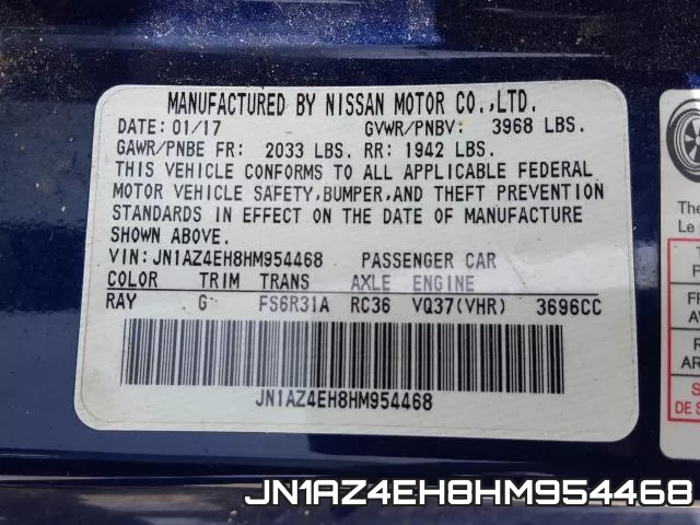 JN1AZ4EH8HM954468 фото 2