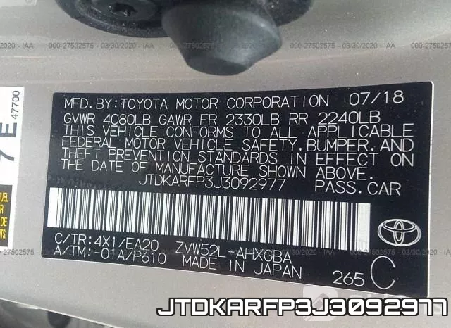 JTDKARFP3J3092977 фото 10