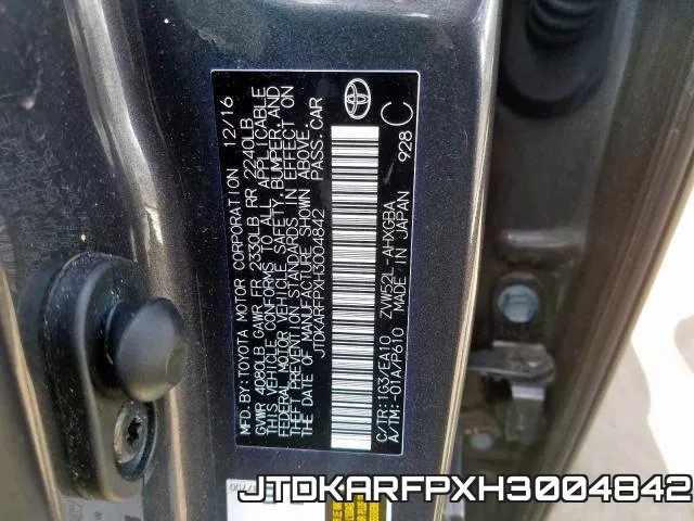 JTDKARFPXH3004842 фото 2