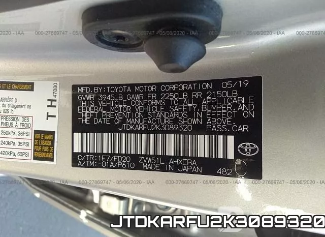 JTDKARFU2K3089320 фото 10