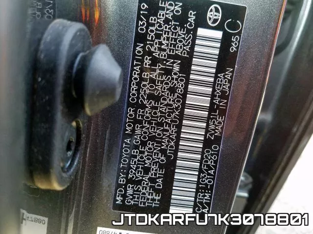 JTDKARFU7K3078801 фото 2