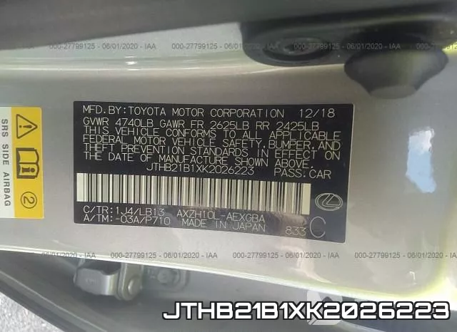 JTHB21B1XK2026223 фото 10
