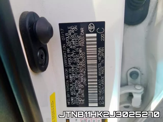 JTNB11HK2J3025270 фото 2
