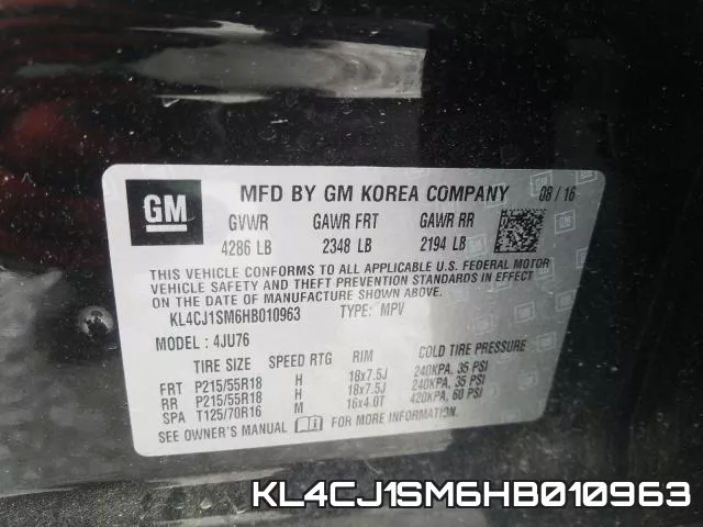 KL4CJ1SM6HB010963 фото 2