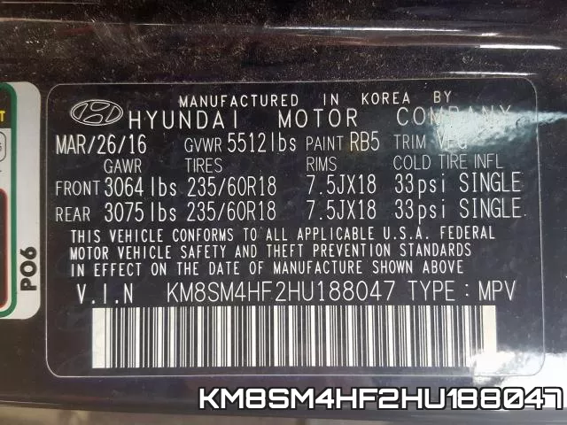 KM8SM4HF2HU188047 фото 2