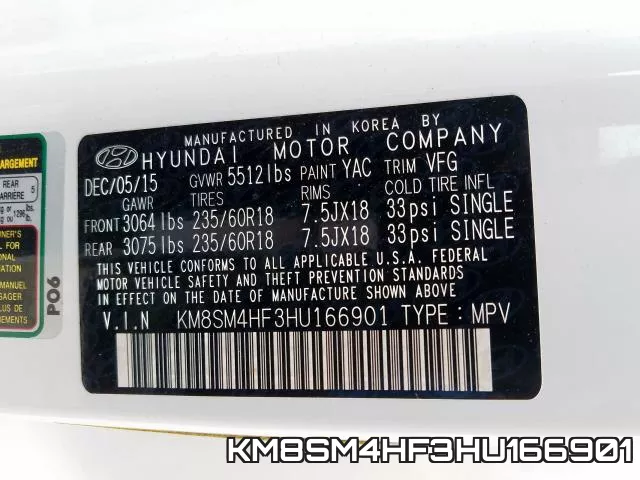 KM8SM4HF3HU166901 фото 2