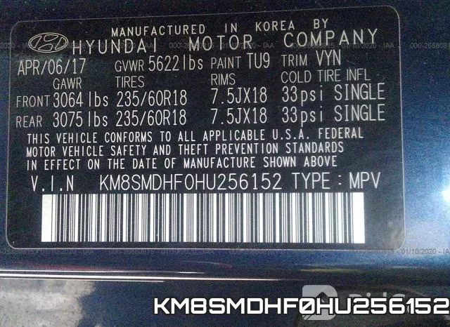 KM8SMDHF0HU256152 фото 10