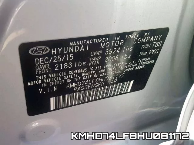 KMHD74LF8HU081172 фото 2