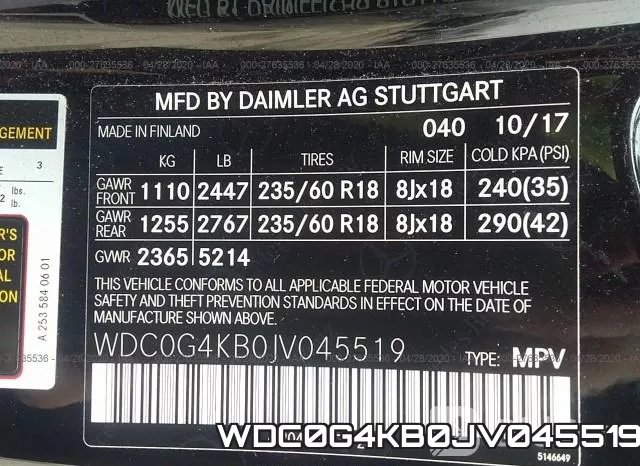 WDC0G4KB0JV045519 фото 10