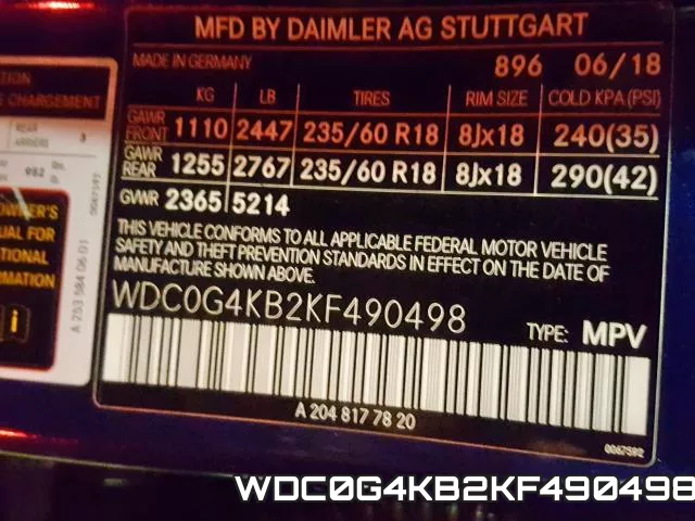 WDC0G4KB2KF490498 фото 2