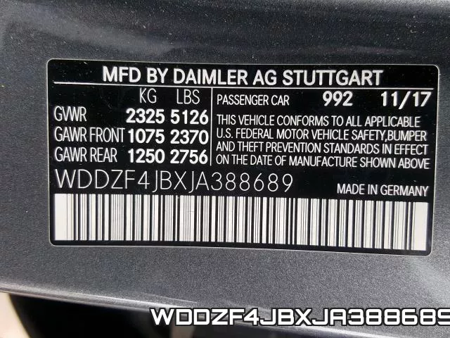 WDDZF4JBXJA388689 фото 2