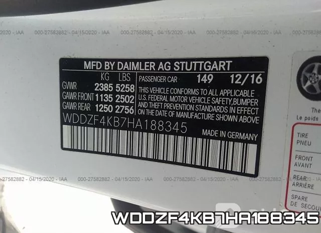 WDDZF4KB7HA188345 фото 10