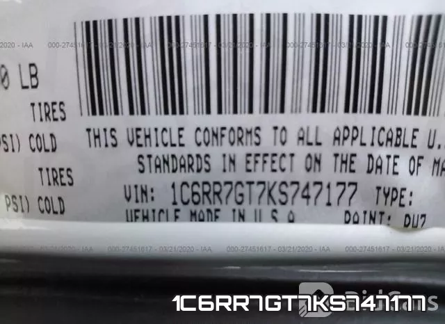 1C6RR7GT7KS747177 фото 10