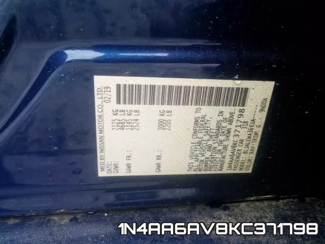 1N4AA6AV8KC371798 фото 2