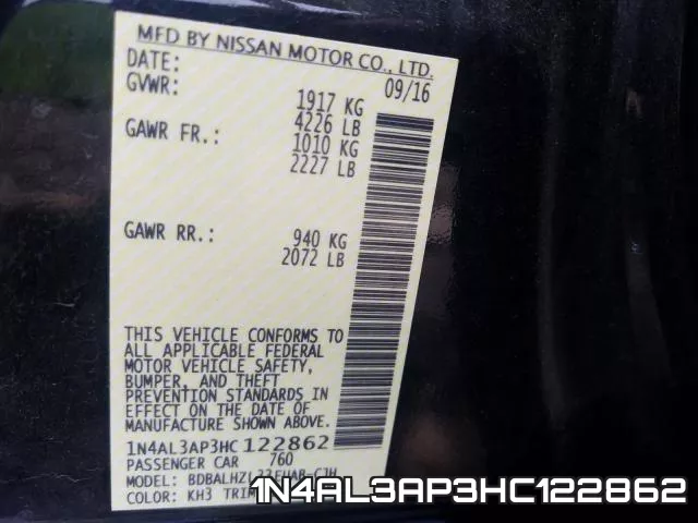 1N4AL3AP3HC122862 фото 2