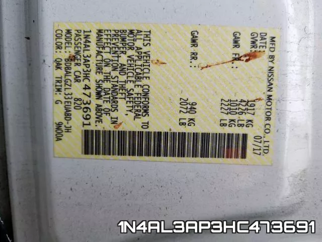 1N4AL3AP3HC473691 фото 2